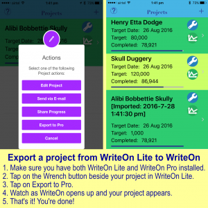 WriteOn Lite export to WriteOn